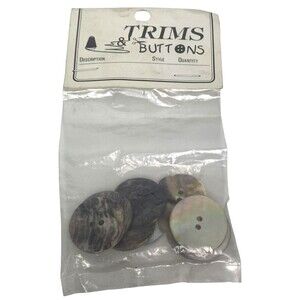 Lot of 10 Round Abalone Shell Sewing Two Hole Buttons Iridescent Arts & Crafts